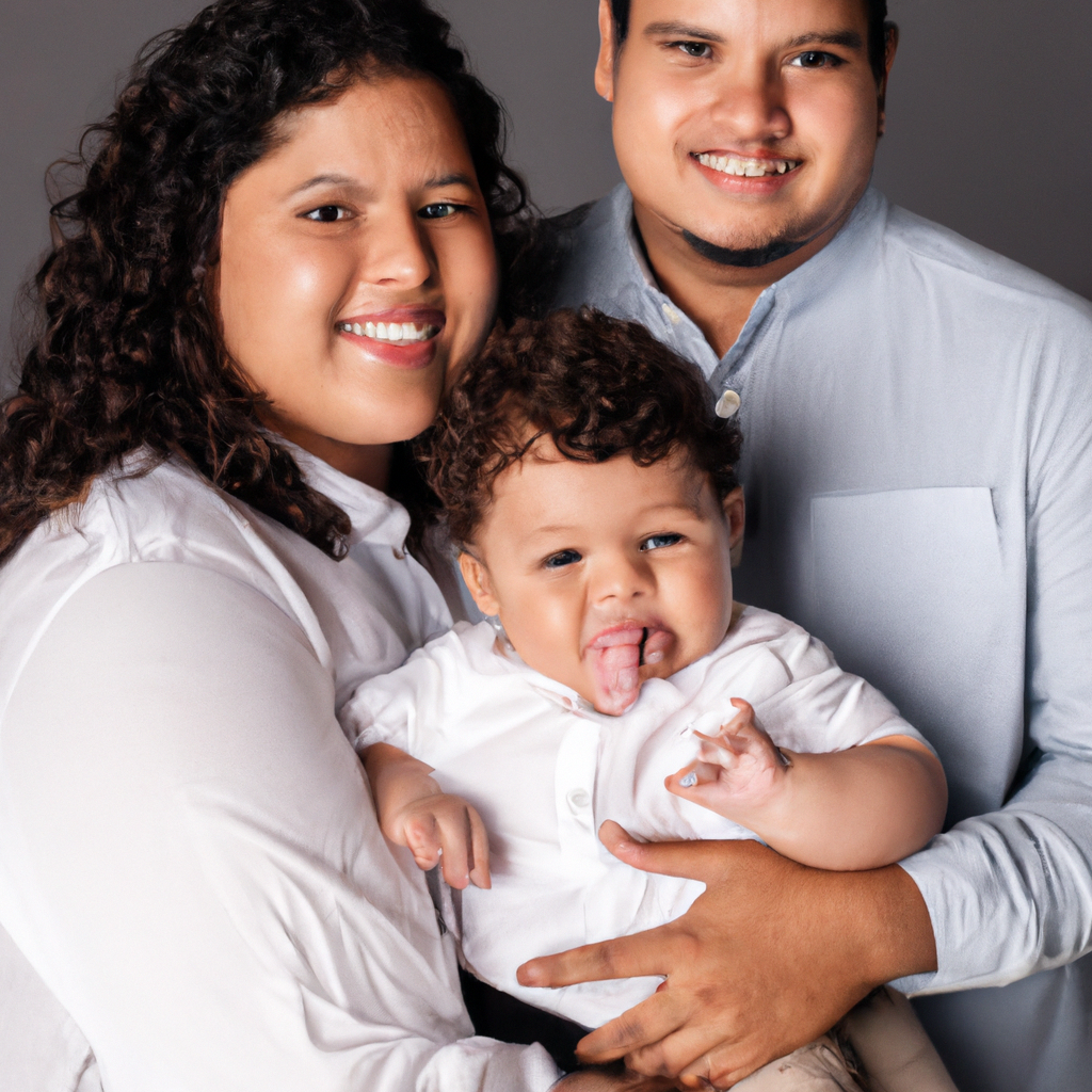 Fotografía de familia en tonos cálidos — Foto generada por IA
